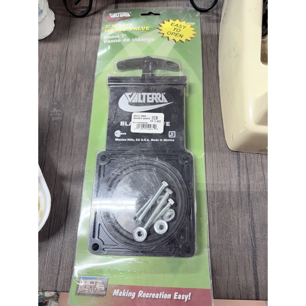 Valterra 3" Bladex Waste Valve T1003VP Black RV Plumbing Gate Valve
